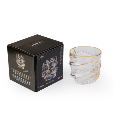 Стакан Ladina с золотым ободом "Whiskey haven" 300 мл арт.70205-9/24