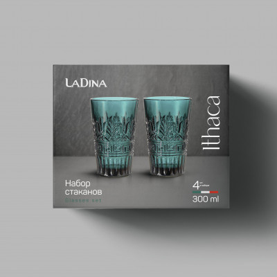 Набор стаканов Ladina "Ithaca" 4*300мл 70202-10/6